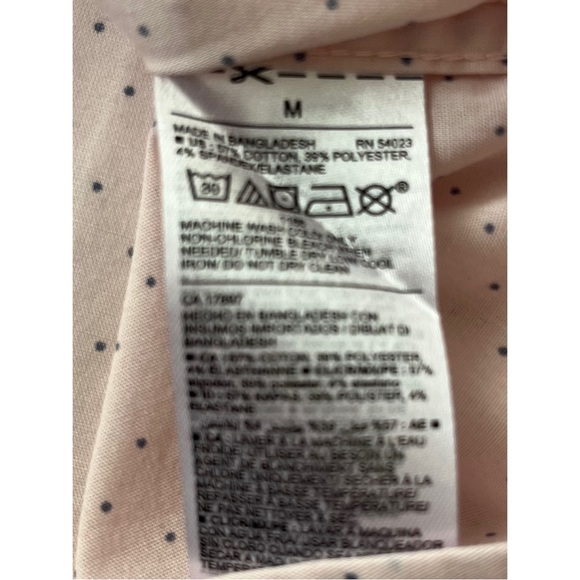 Old Navy Men’s Light Pink And Blue Polka Dots Short Sleeve Shirt Size Medium - Picture 5 of 7
